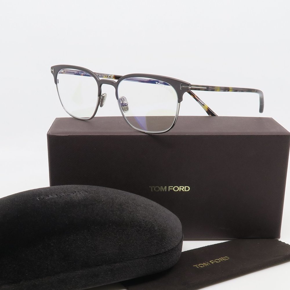 Tom Ford TF 5799-B 009 New Matte Gunmetal/ Silver Eyeglasses 53mm with box - Picture 1 of 6